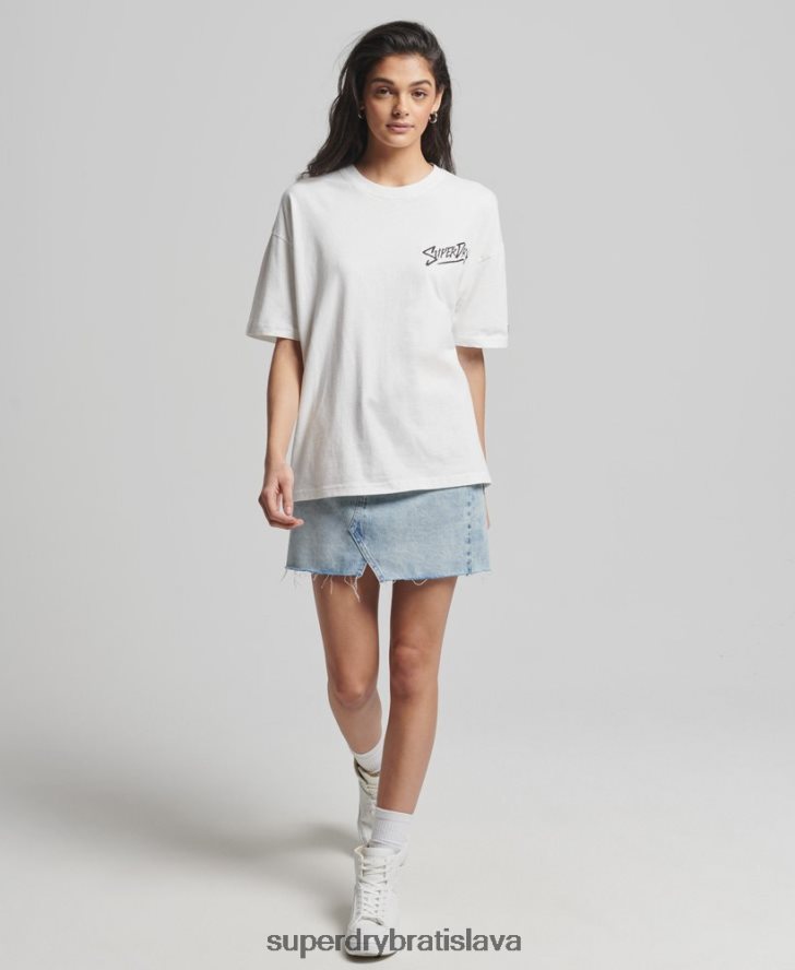 Superdry ženy vintage kali tričko 6B4ZTR6301 oblečenie biely