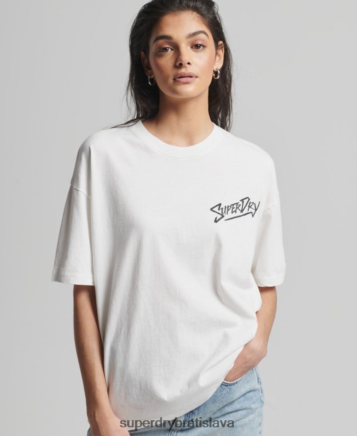Superdry ženy vintage kali tričko 6B4ZTR6301 oblečenie biely