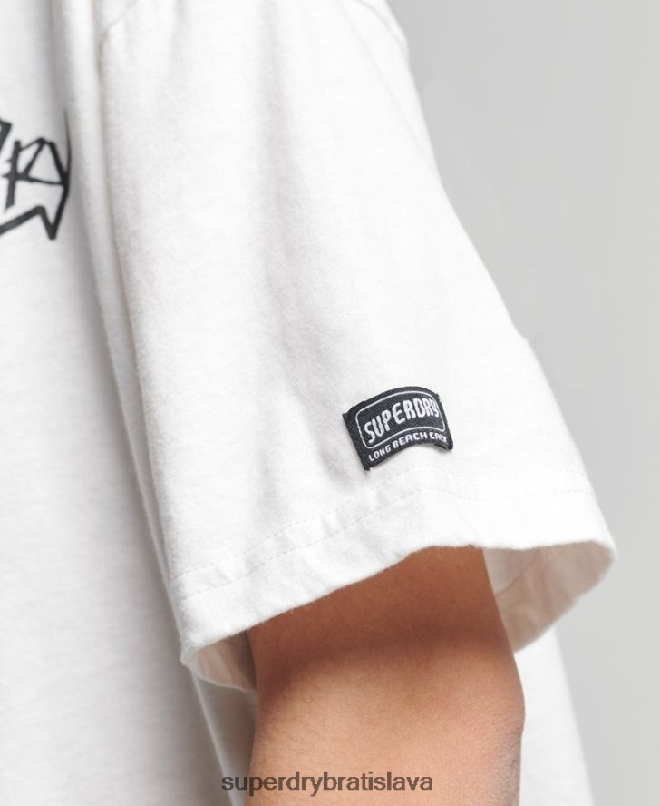Superdry ženy vintage kali tričko 6B4ZTR6301 oblečenie biely