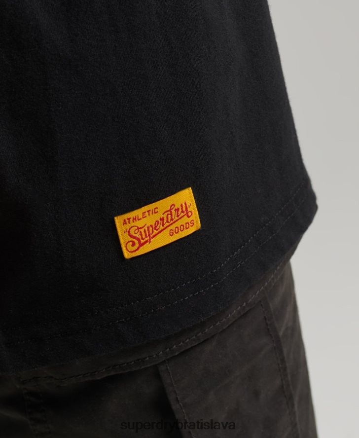 Superdry ženy vintage kolegiálne tričko 6B4ZTR6217 oblečenie čierna