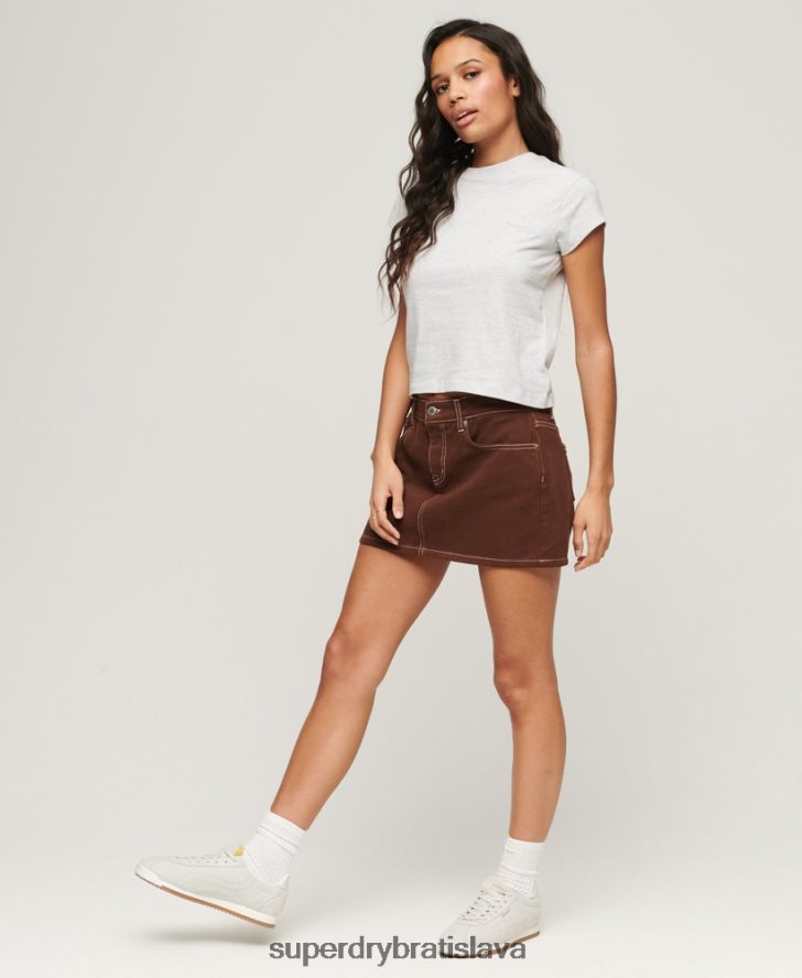 Superdry ženy vintage logo čiapka rukáv tričko 6B4ZTR2617 oblečenie svetlo šedá