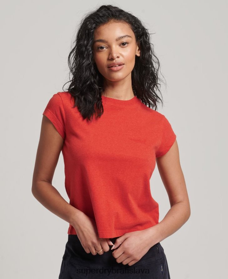Superdry ženy vintage logo čiapka rukáv tričko 6B4ZTR2631 oblečenie oranžová