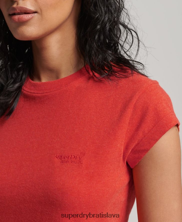Superdry ženy vintage logo čiapka rukáv tričko 6B4ZTR2631 oblečenie oranžová
