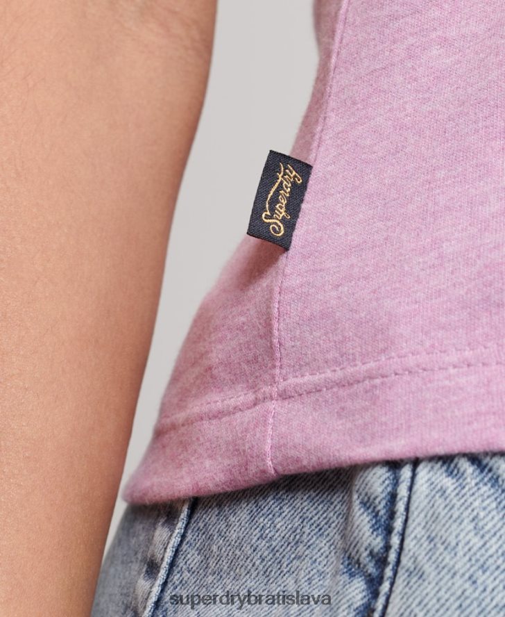 Superdry ženy vintage logo čiapka rukáv tričko 6B4ZTR2690 oblečenie Fialová