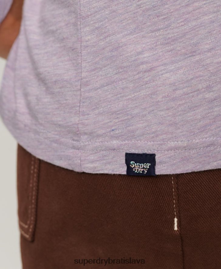 Superdry ženy vintage nostalgický top s dlhým rukávom 6B4ZTR2885 oblečenie Fialová