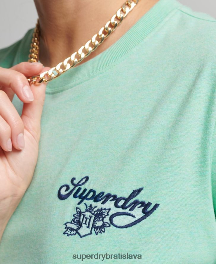 Superdry ženy vintage pride in craft tričko 6B4ZTR2758 oblečenie zelená