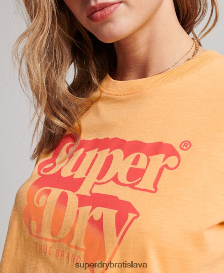 Superdry ženy vintage tieňové tričko 6B4ZTR2267 oblečenie žltá