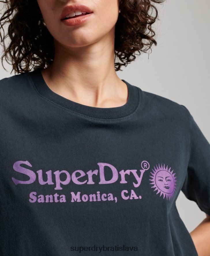 Superdry ženy vintage tričko 6B4ZTR2196 oblečenie námorníctvo