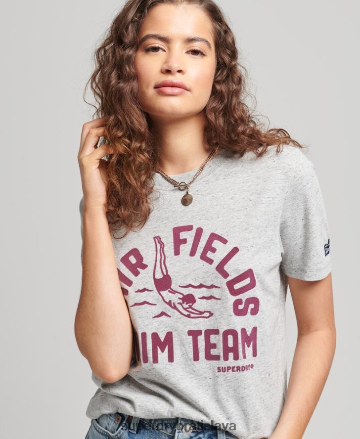 Superdry ženy vintage tričko mojej generácie 6B4ZTR2846 oblečenie sivá