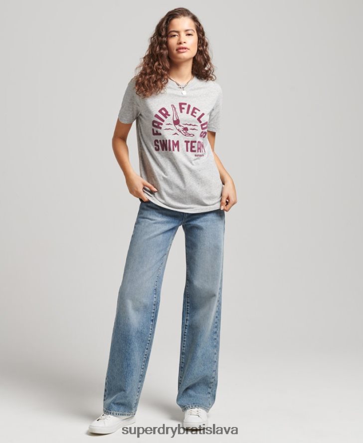 Superdry ženy vintage tričko mojej generácie 6B4ZTR2846 oblečenie sivá