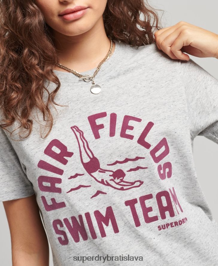 Superdry ženy vintage tričko mojej generácie 6B4ZTR2846 oblečenie sivá
