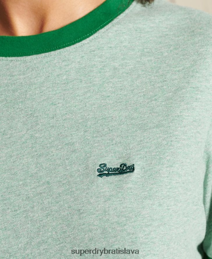 Superdry ženy vintage tričko s logom ringer z organickej bavlny 6B4ZTR6282 oblečenie zelená