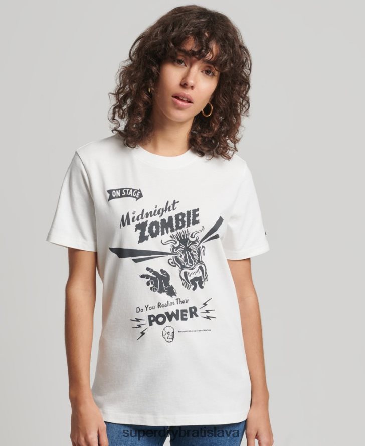 Superdry ženy vintage tričko s prekračovaním línií 6B4ZTR2812 oblečenie krém