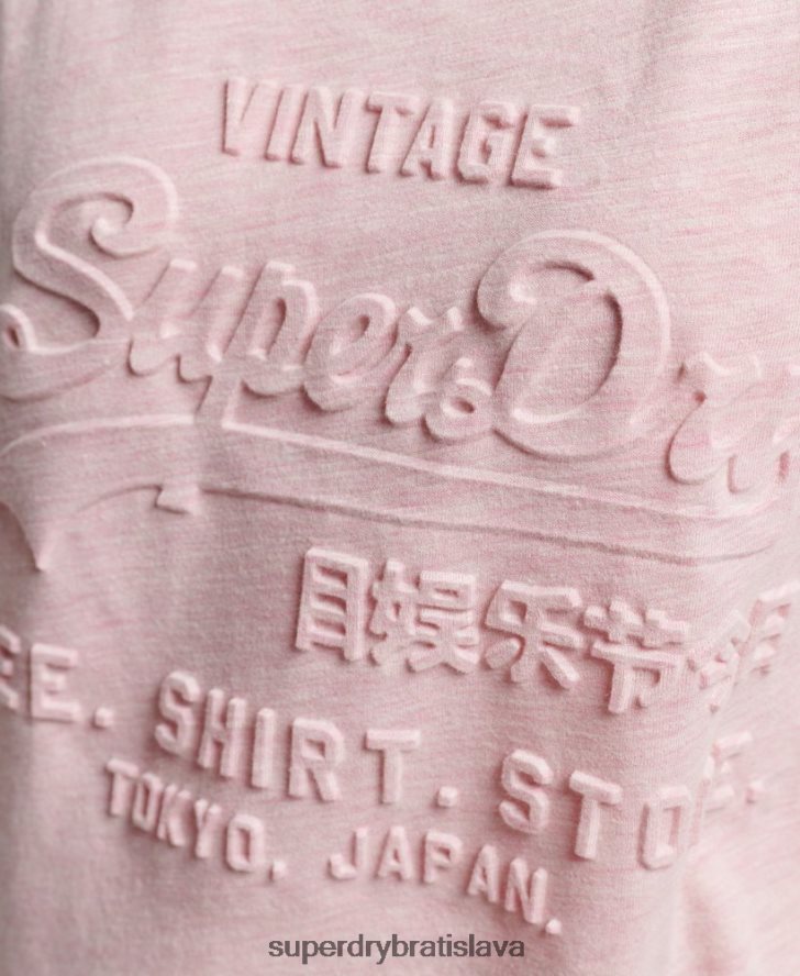 Superdry ženy vintage tričko s vyrazeným logom 6B4ZTR2647 oblečenie Ružová