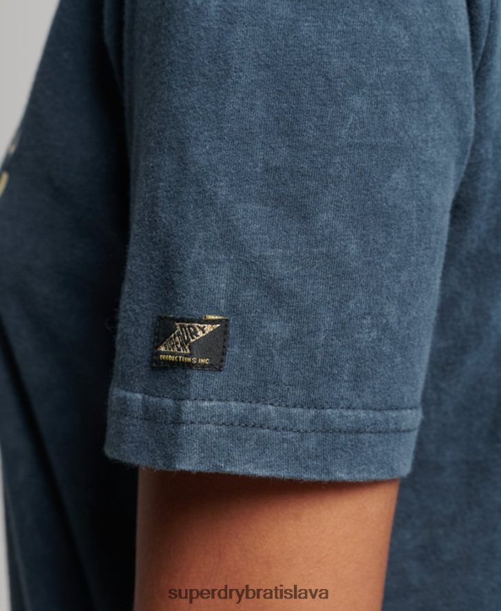 Superdry ženy vintage tričko zdobené logom 6B4ZTR2695 oblečenie námorníctvo