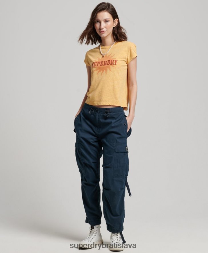 Superdry ženy vintage úzke tričko zo 70. rokov 6B4ZTR2623 oblečenie žltá