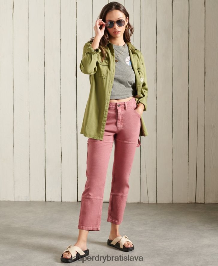 Superdry ženy vojenské výpravné tričko 6B4ZTR2769 oblečenie tmavošedý