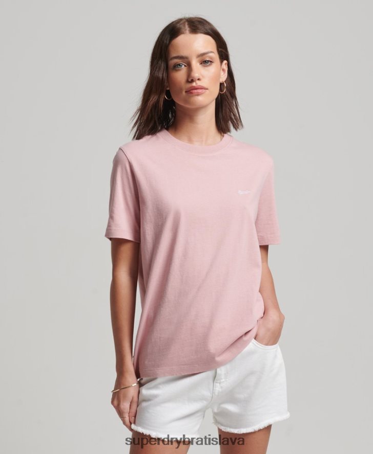 Superdry ženy vyšívané vintage tričko s logom 6B4ZTR2173 oblečenie Ružová
