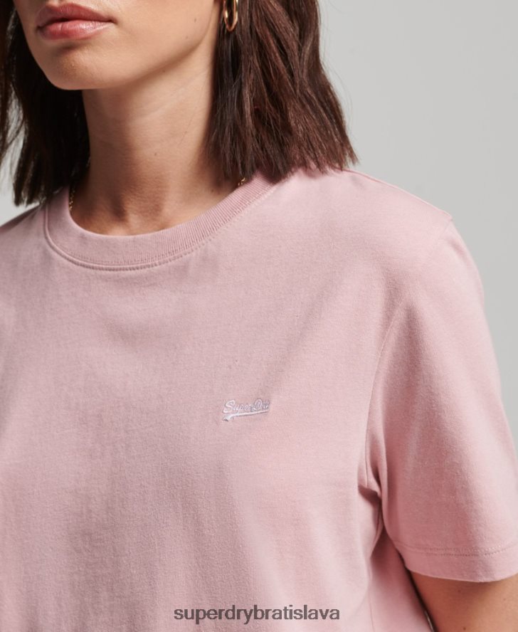 Superdry ženy vyšívané vintage tričko s logom 6B4ZTR2173 oblečenie Ružová