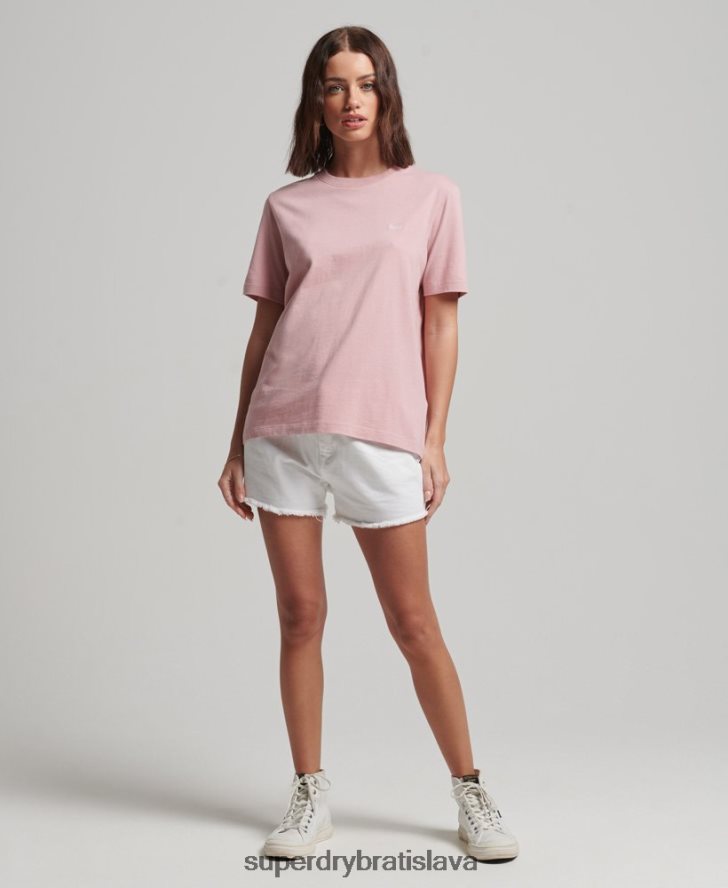 Superdry ženy vyšívané vintage tričko s logom 6B4ZTR2173 oblečenie Ružová