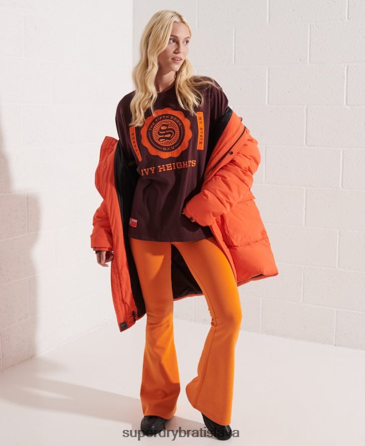 Superdry ženy vysokoškolské grafické tričko 6B4ZTR2741 oblečenie červená