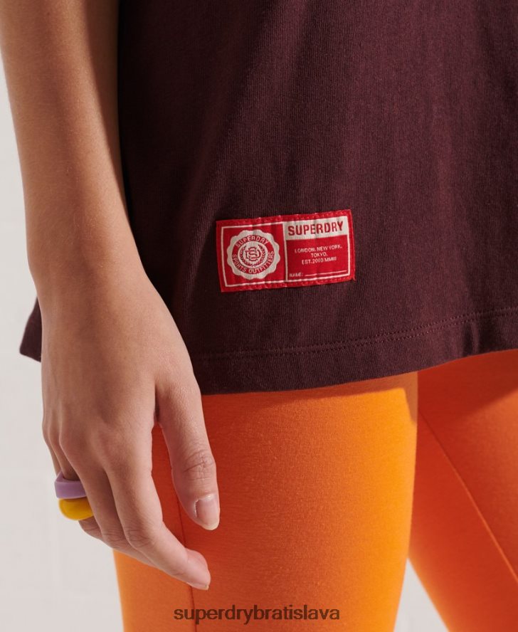 Superdry ženy vysokoškolské grafické tričko 6B4ZTR2741 oblečenie červená