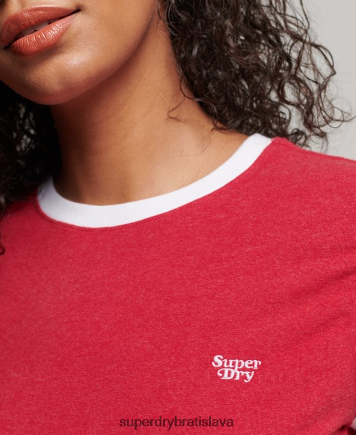 Superdry ženy vyzváňacie tričko 6B4ZTR2674 oblečenie červená