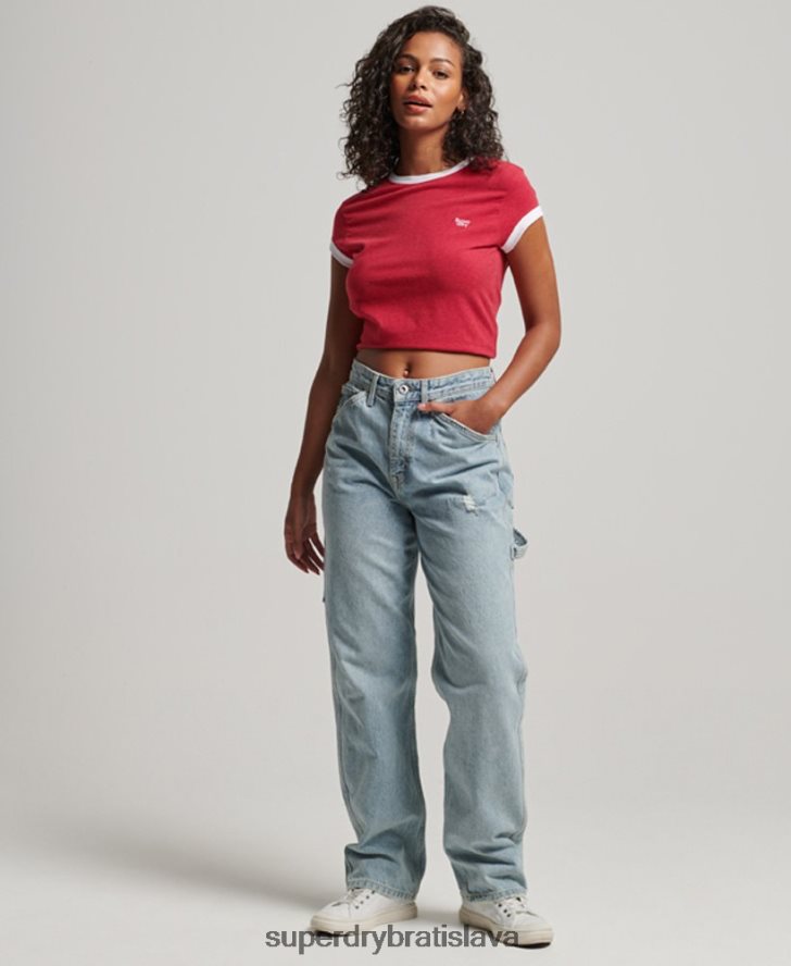 Superdry ženy vyzváňacie tričko 6B4ZTR2674 oblečenie červená