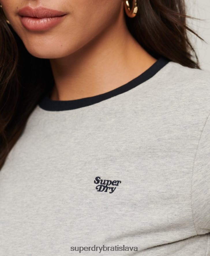 Superdry ženy vyzváňacie tričko 6B4ZTR2678 oblečenie tmavošedý