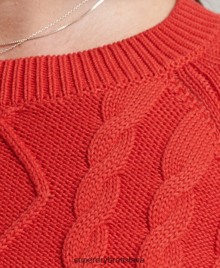 Superdry ženy Bavlnený lankový mostík 6B4ZTR4038 oblečenie červená