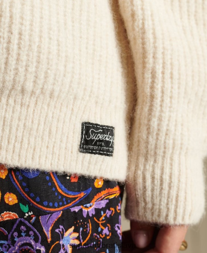 Superdry ženy Cardigan zo zmesi alpaky 6B4ZTR6589 oblečenie krém