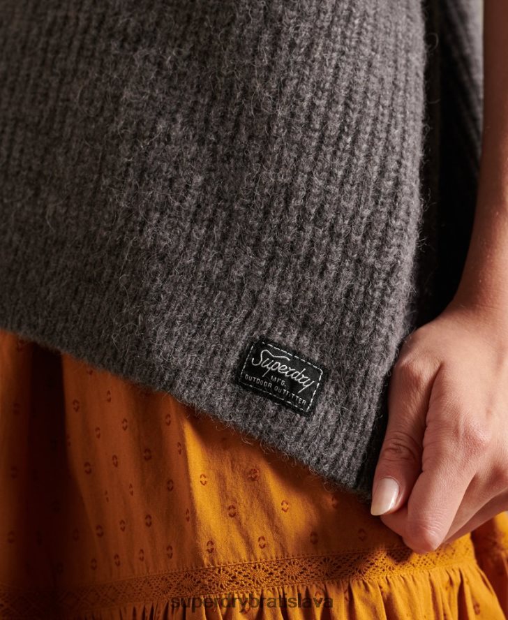 Superdry ženy Cardigan zo zmesi alpaky 6B4ZTR6601 oblečenie svetlo šedá