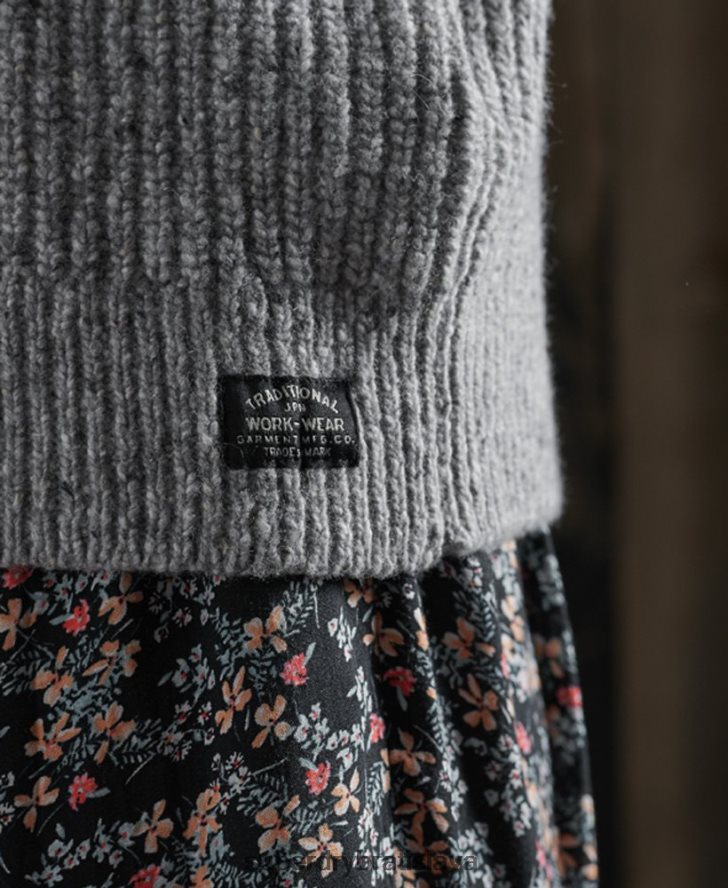 Superdry ženy Freya tweed crew jumper 6B4ZTR6766 oblečenie svetlo šedá