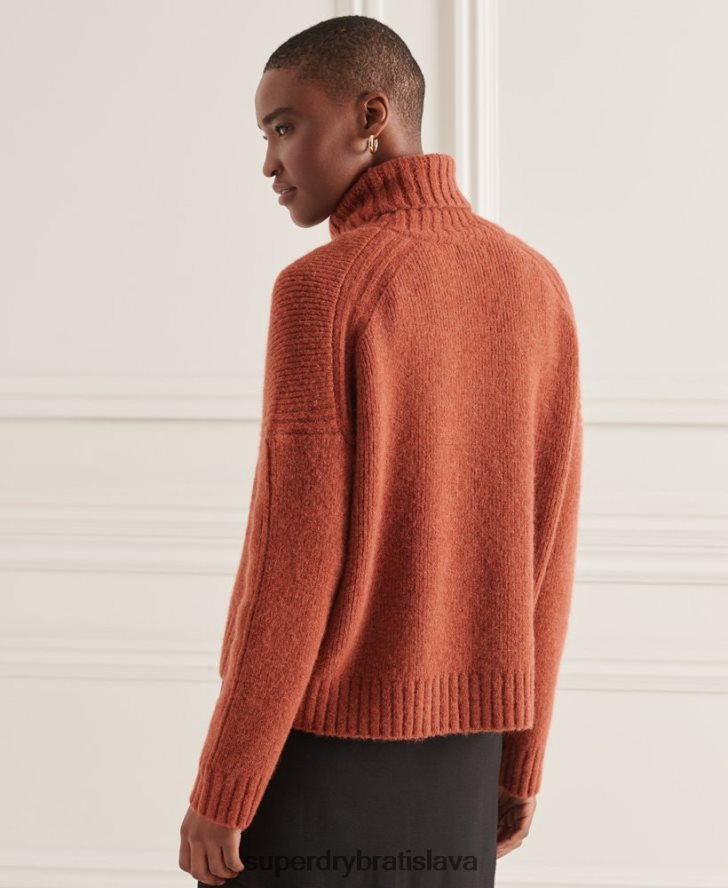 Superdry ženy Studios robustný sveter s rolovacím krkom 6B4ZTR4004 oblečenie oranžová
