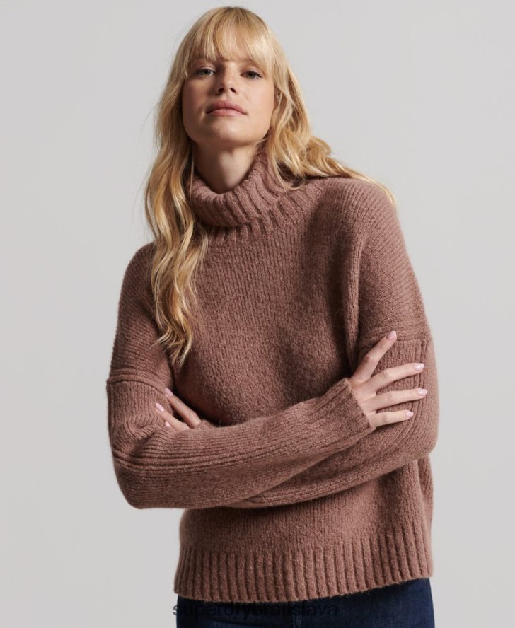 Superdry ženy Studios robustný sveter s rolovacím krkom 6B4ZTR4005 oblečenie opálenie