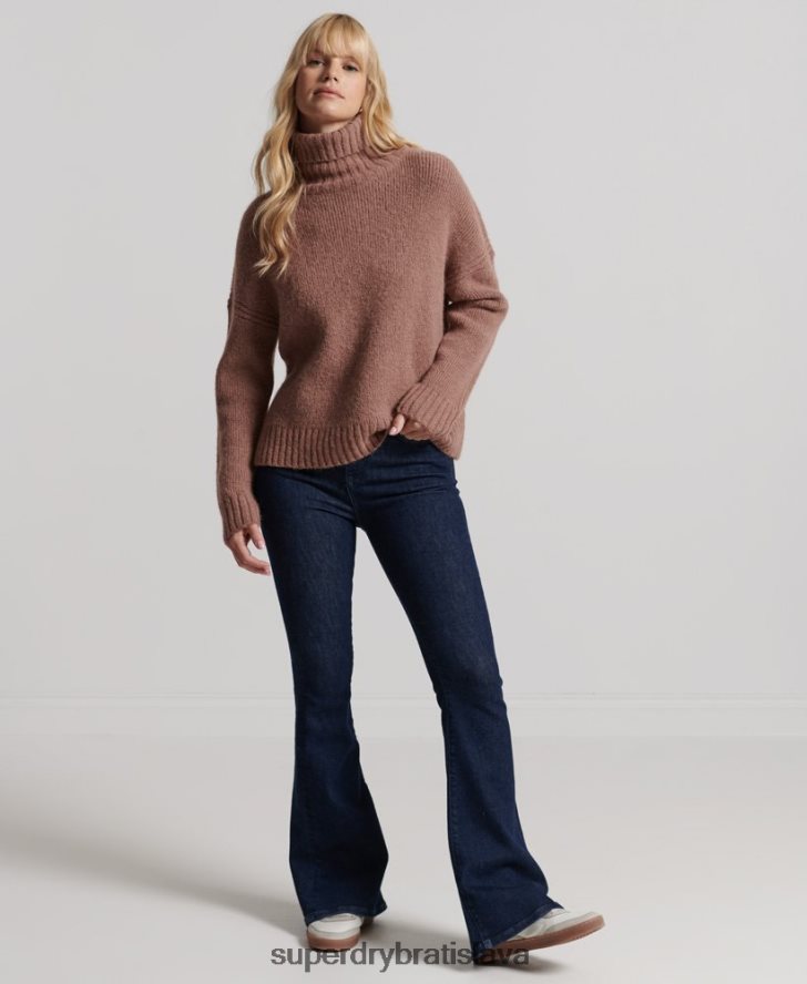 Superdry ženy Studios robustný sveter s rolovacím krkom 6B4ZTR4005 oblečenie opálenie