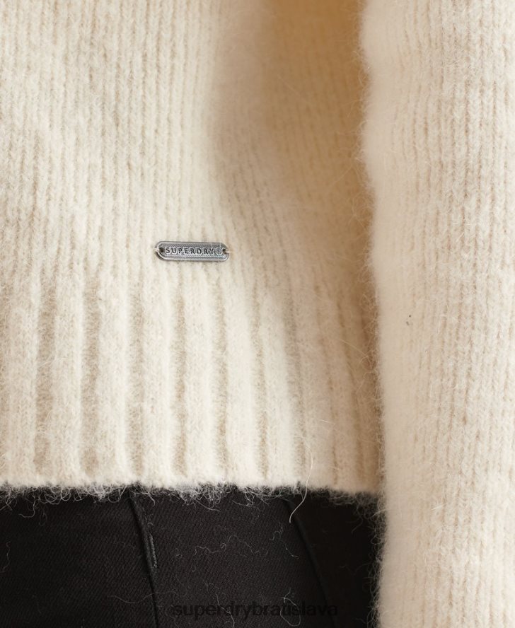 Superdry ženy Studios robustný sveter s rolovacím krkom 6B4ZTR4007 oblečenie biely