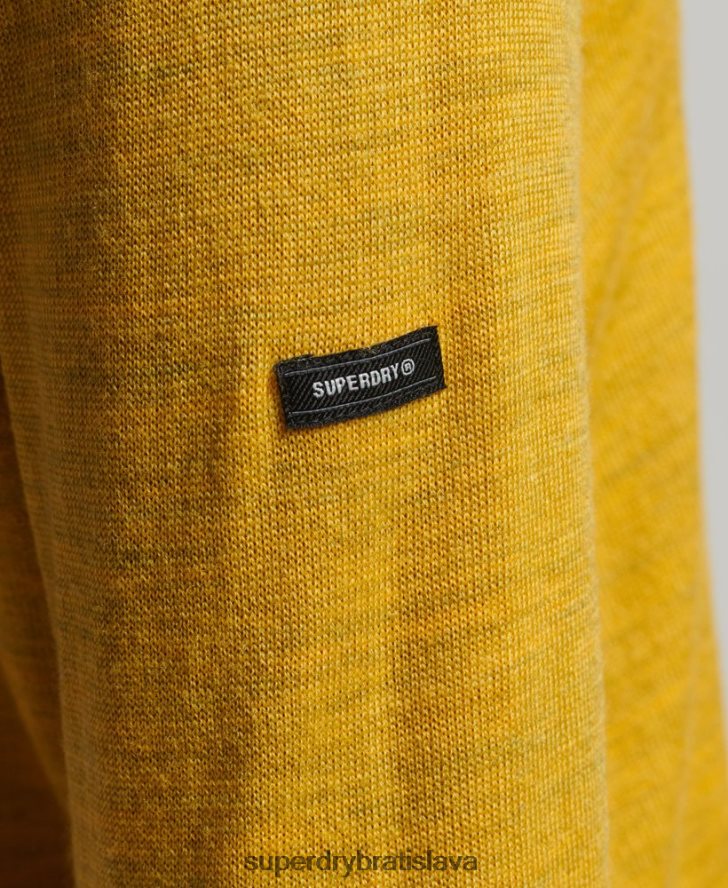 Superdry ženy Studios voľný strih merino crew sveter 6B4ZTR3998 oblečenie žltá