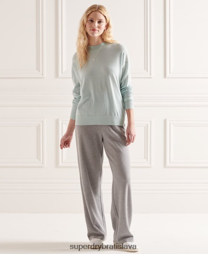 Superdry ženy falošný merino sveter na krk 6B4ZTR6653 oblečenie zelená