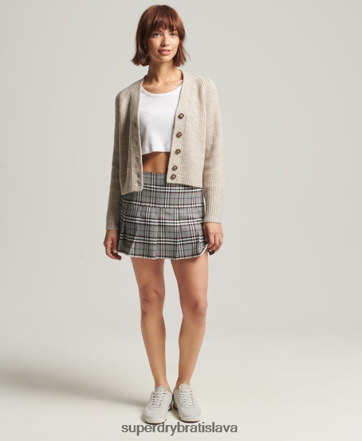 Superdry ženy jessica kardigan s výstrihom do V 6B4ZTR4022 oblečenie béžová