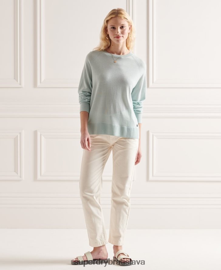 Superdry ženy merino crew jumper 6B4ZTR6641 oblečenie zelená