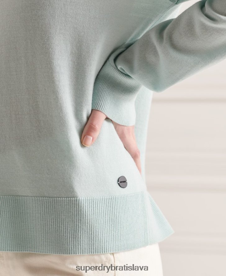 Superdry ženy merino crew jumper 6B4ZTR6641 oblečenie zelená