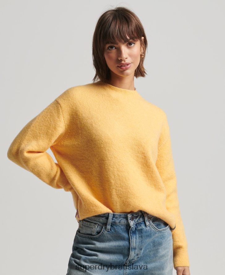 Superdry ženy nevyhnutný super mäkký sveter na krk 6B4ZTR3981 oblečenie žltá