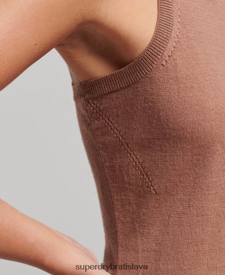 Superdry ženy studios merino roláda s výstrihom 6B4ZTR2972 oblečenie hnedá