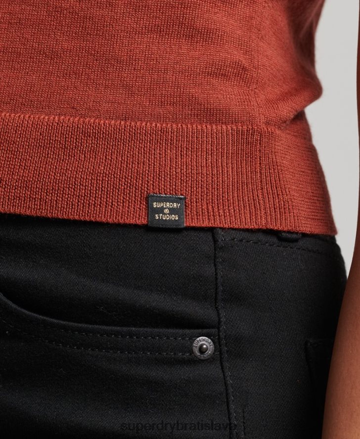 Superdry ženy studios merino roláda s výstrihom 6B4ZTR4000 oblečenie opálenie