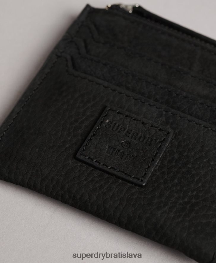 Superdry ženy kožený zips okolo peňaženky 6B4ZTR4315 príslušenstvo čierna