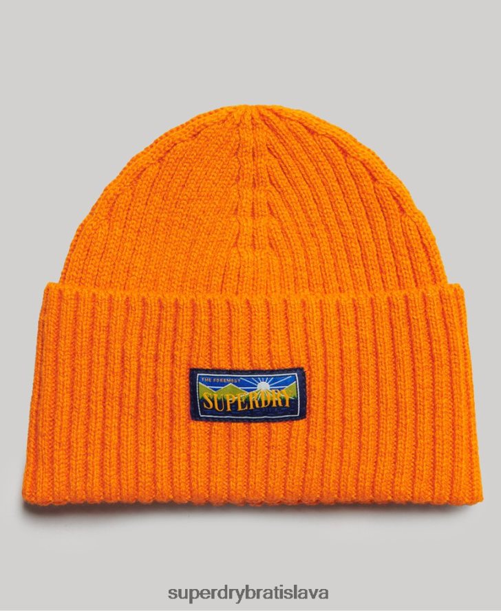 Superdry ženy Radarová čiapka zo zmesi vlny 6B4ZTR4245 príslušenstvo oranžová