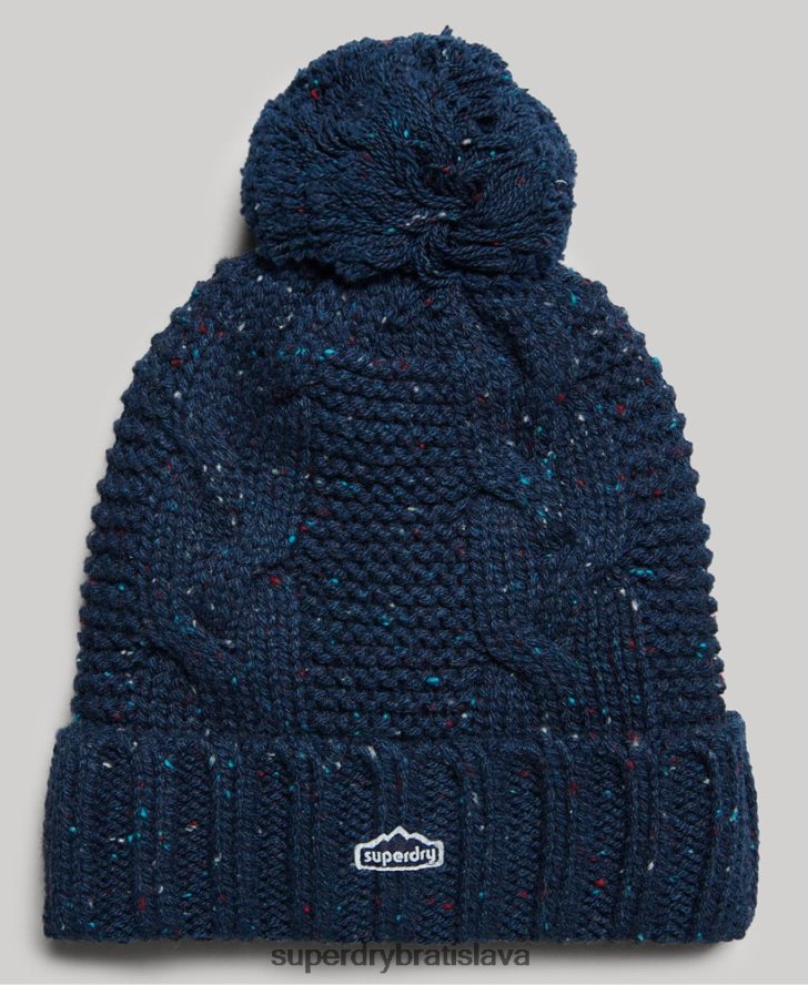 Superdry ženy brmbolcová čiapka z káblového pletenia 6B4ZTR4257 príslušenstvo námorníctvo