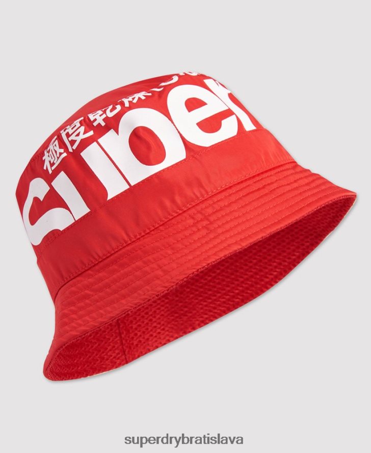 Superdry ženy bucket hat s logom 6B4ZTR4328 príslušenstvo červená