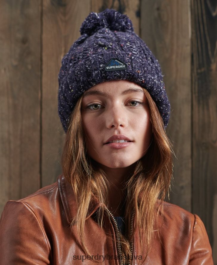 Superdry ženy gracie káblová čiapka 6B4ZTR4320 príslušenstvo námorníctvo